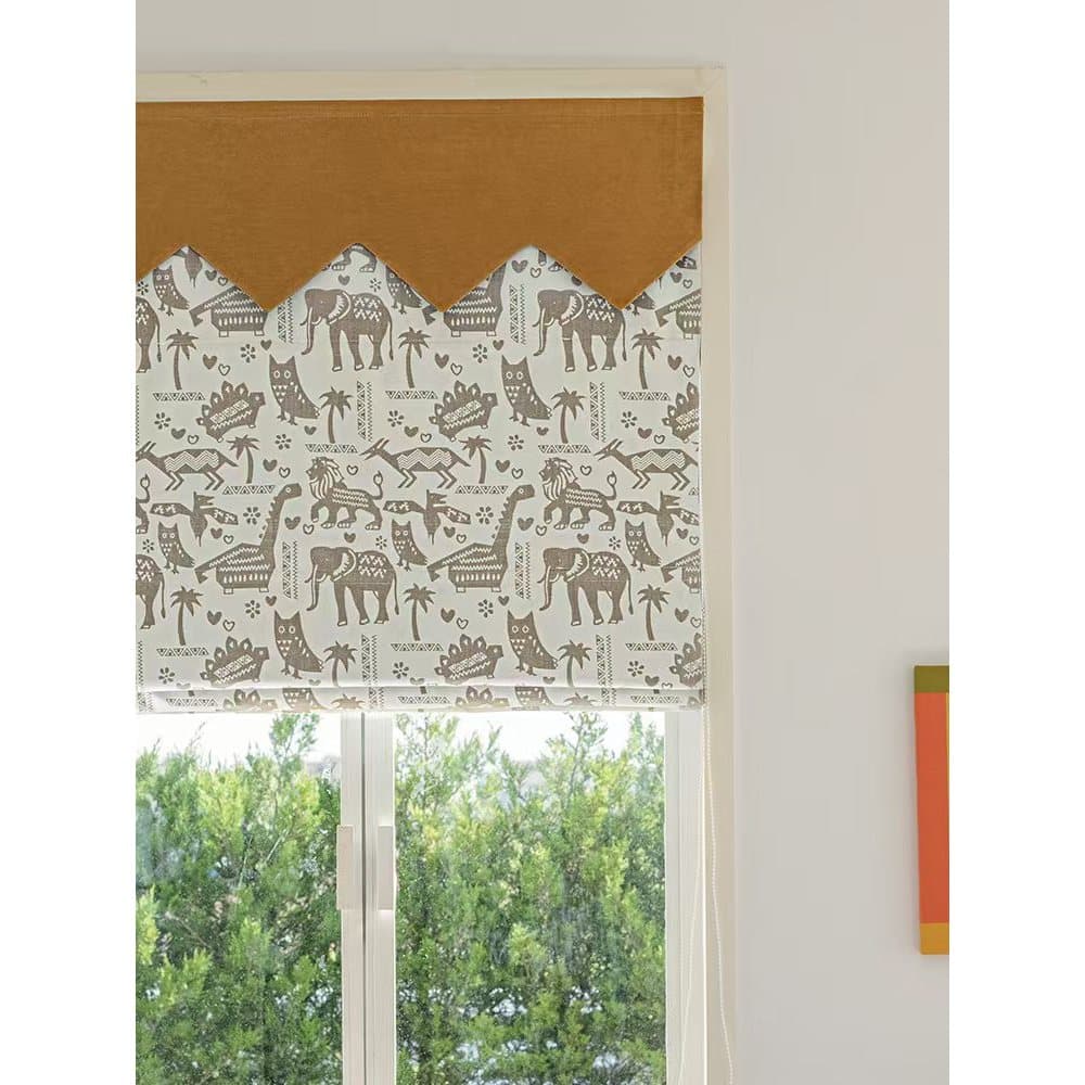 Cortina romana para quarto infantil, cortina enrolada para meninos, quarto, janela saliente, sombreamento, elevação elét