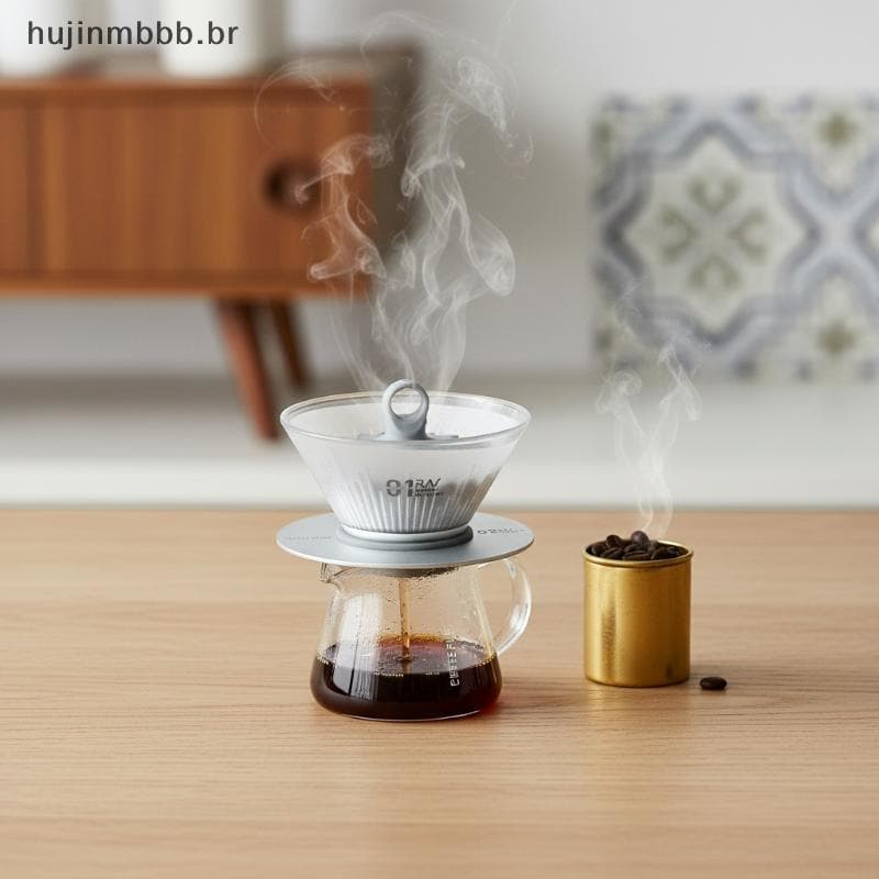 huji Transparente Despeje Sobre Gotejador De Café Com Nervuras Design Inquebrável Resistente Ao Calor Reutilizável Para