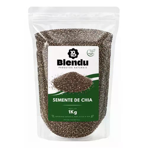 Semente de Chia Blendu 250g 500g 1kg Grãos Naturais para Alimentação e Receitas