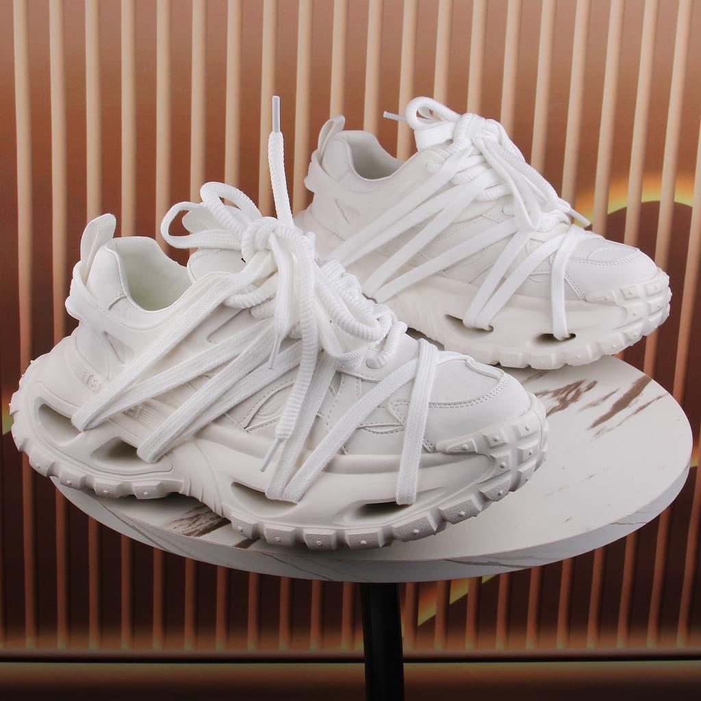Branco de sola grossa papai sapatos masculinos primavera respirável esportes sapatos casuais aumentados sapatos brancos
