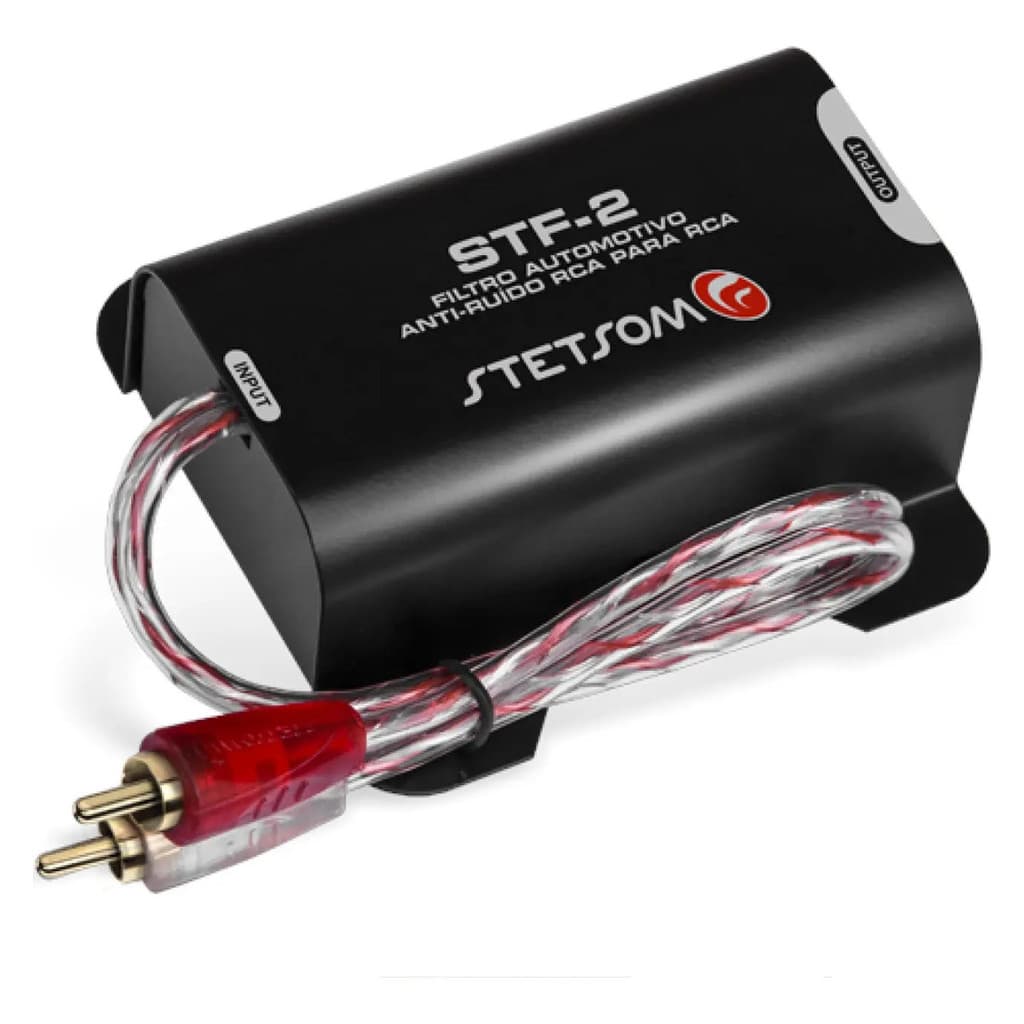 Filtro Antirruído RCA Stetsom STF-2 Supressor de Ruído Isolador Terra p/ Som Automotivo CD Player e Módulo