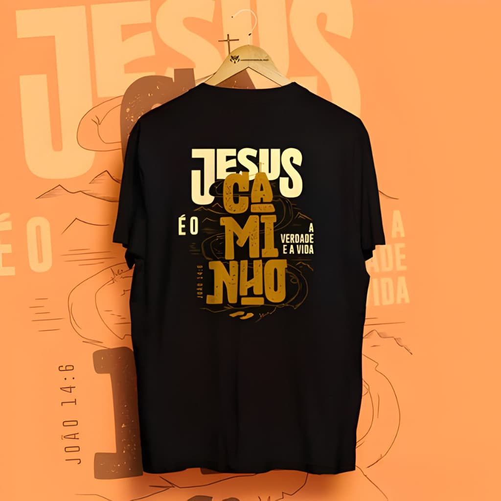 Camiseta  JESUS É O CAMINHO  T-Shirt  Camisa Blusa MODA GOSPEL