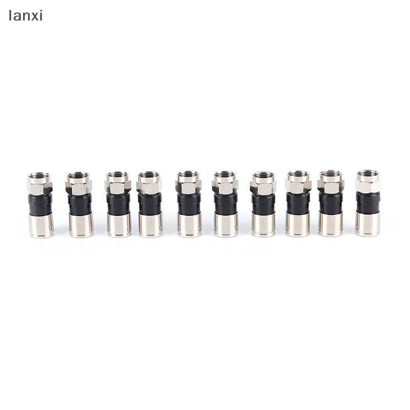 [LANXI] 10 Peças RG6 F Tipopressão 2.7 Cm Conector De Plugue De Vedação De Pressão De Alta Qualidade
