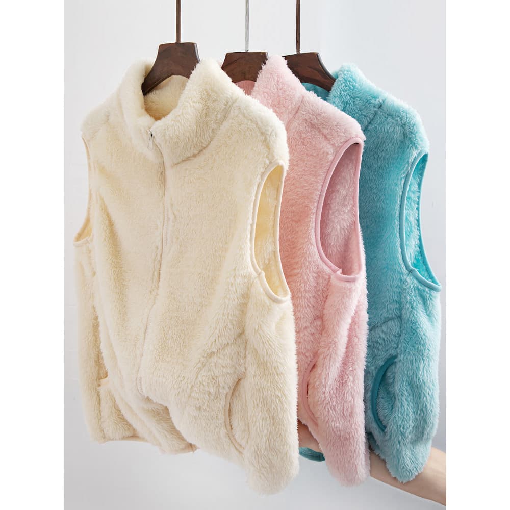 Outono inverno Coral velo colete feminino 2022 novo estilo sem mangas colete exterior Wear colete térmico jaqueta