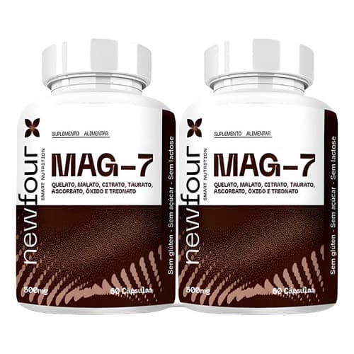2 Composto Mag-7 - Blend De 7 Magnésios 60caps 500mg Newfour Sem