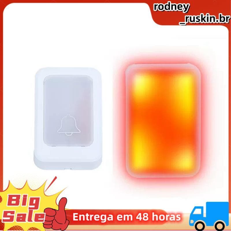 Campainha Sem Fio Com Feixe Piscante De 12 Luzes , Dispositivo De Chamada De Serviço Mudo Para Idosos , De Porta De Long