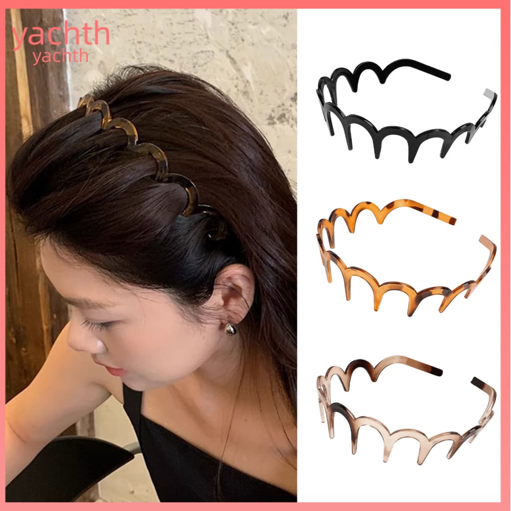 Non-stretching Headband Flexible Women’s Retro Wavy Teeth – Non-stretch Secure Hold Hair Accessory for Daily Wear Ma