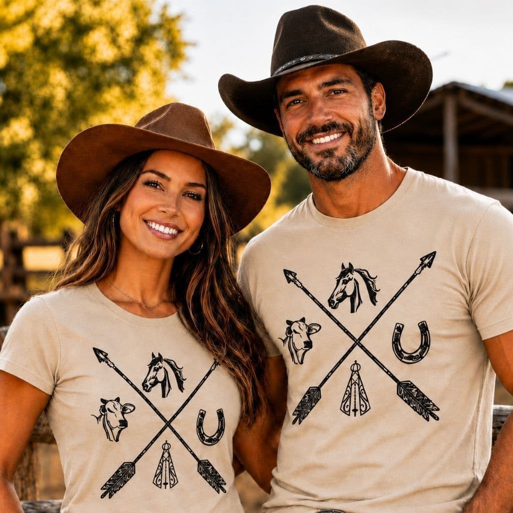 Kit Camiseta Casal Rústica Country Presente Dia dos Namorados Camisa Personalizada 100% algodão