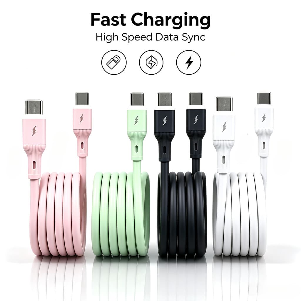 100W Silicone Macio LED USB-C Para Tipo Cabo Carregador Super Rápido Suporte Transmissão De Dados