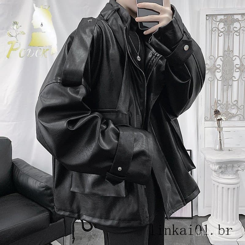 Outono inverno frito rua motocicleta jaqueta de couro estilo funcional à prova dwaterproof água rua Casual novo estilo s