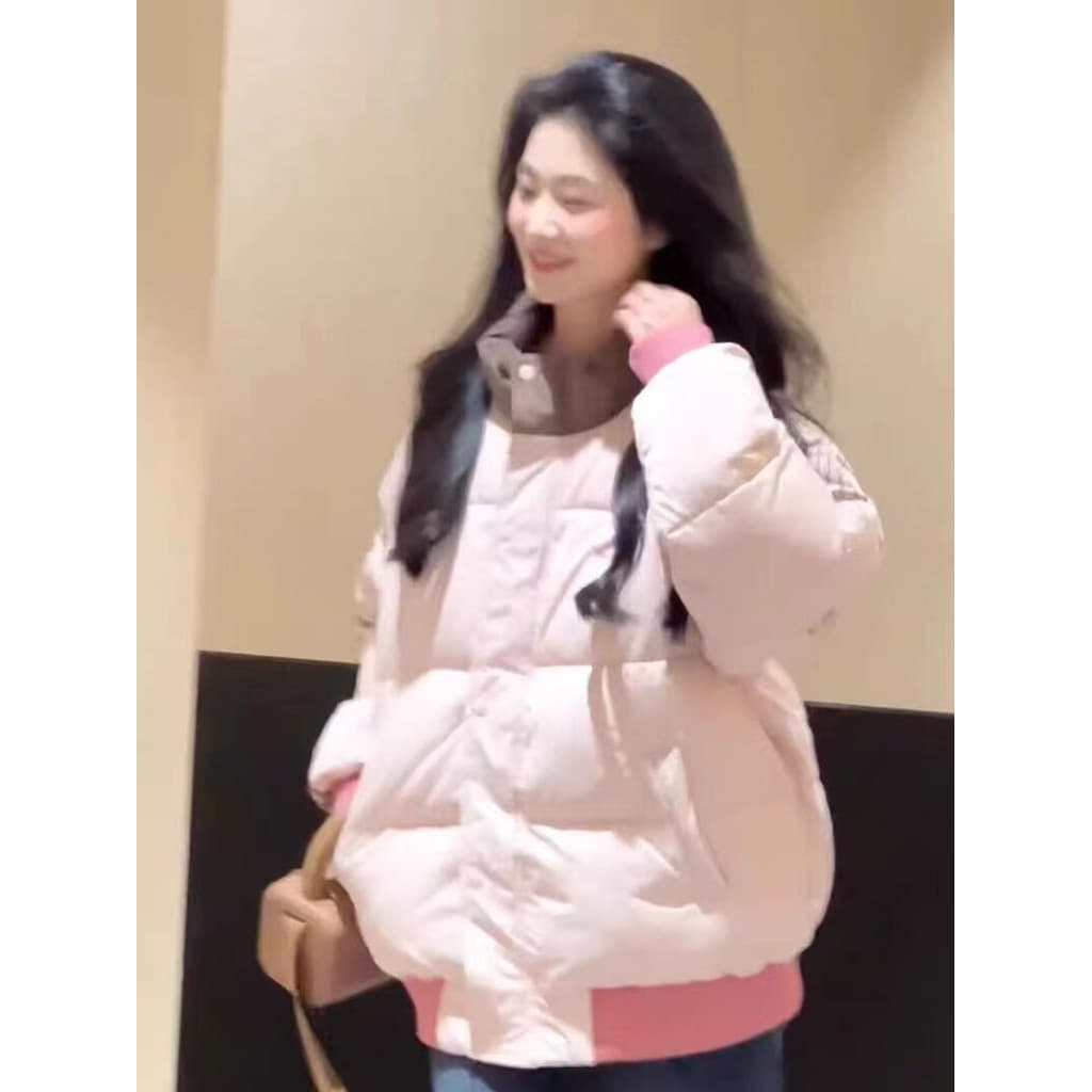 Jaqueta acolchoada 2025 novo estilo inverno feminino versão coreana estudante jaqueta acolchoada americana Retro casal e