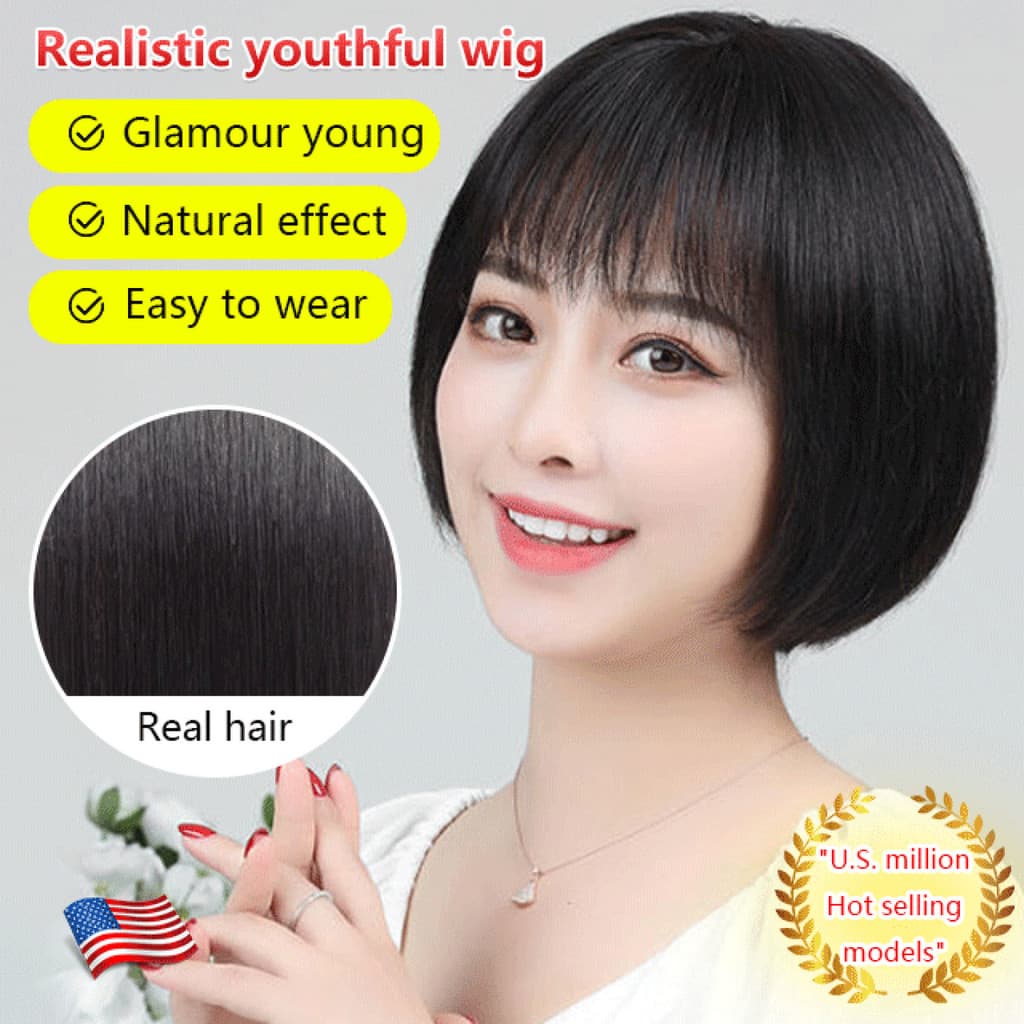 【Fácil de Usar】X23060104FA Cabelo Bob/Peruca Feminina/Estilo Natural