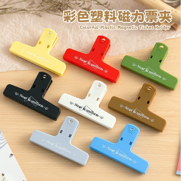 Clipe de plástico retrô para geladeira, adesivo magnético para foto, manual, ímã, adesivo decorativo, ímã, cauda longa,