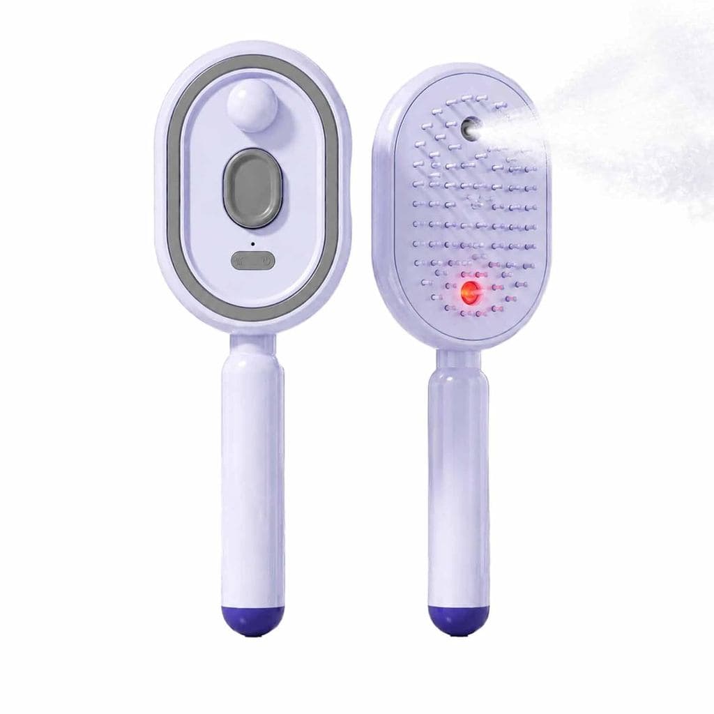 Escova de vapor elétrica para cabelo, escova de ar com spray elétrico para mulheres, escova de cabelo recarregável com s