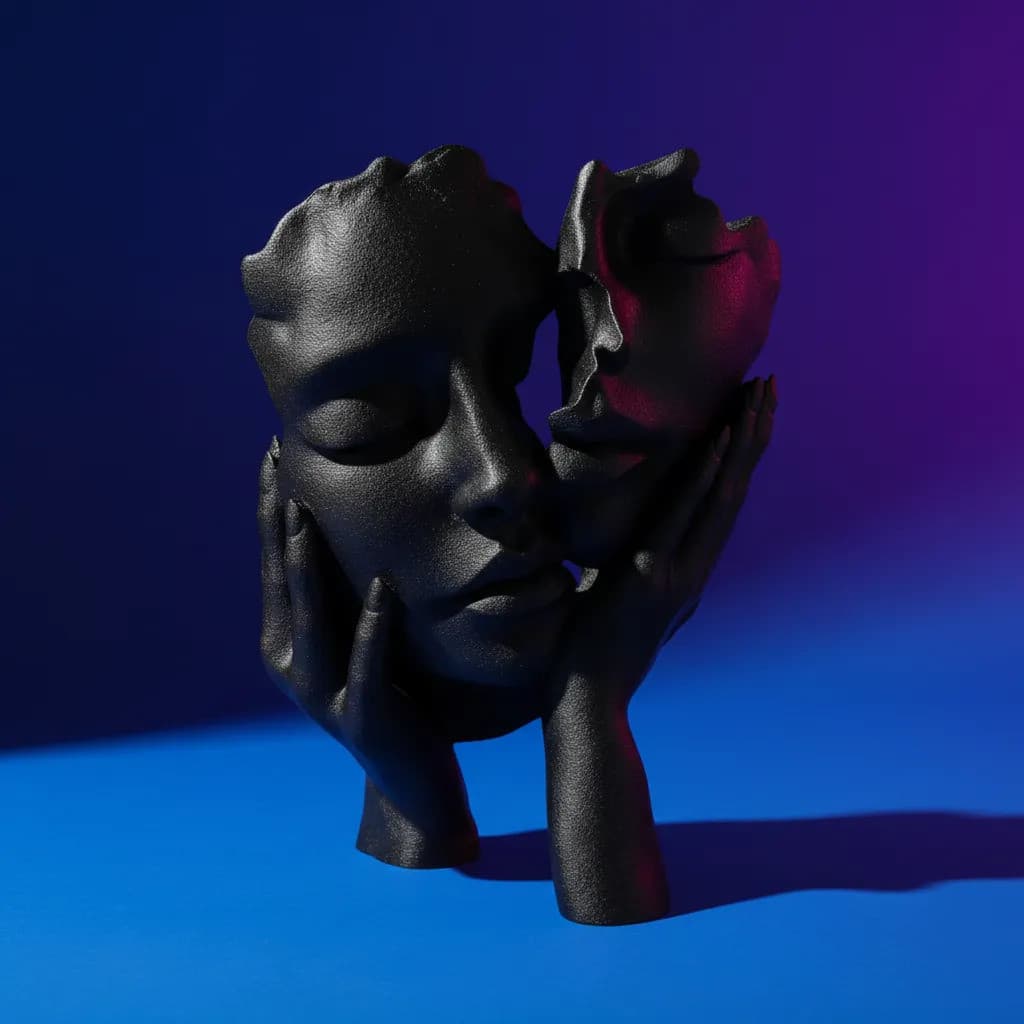 Escultura Estátua Face Rosto Decorativo 3d