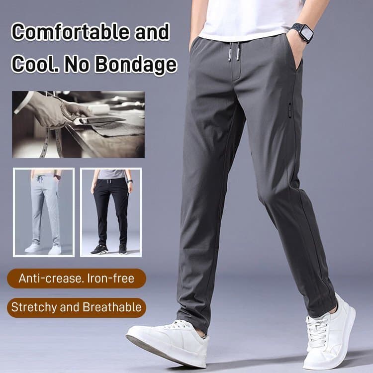 【Conforto Todo Dia】Calças Masculinas Leves/Respiráveis/Ice Silk/Verão/Elástico