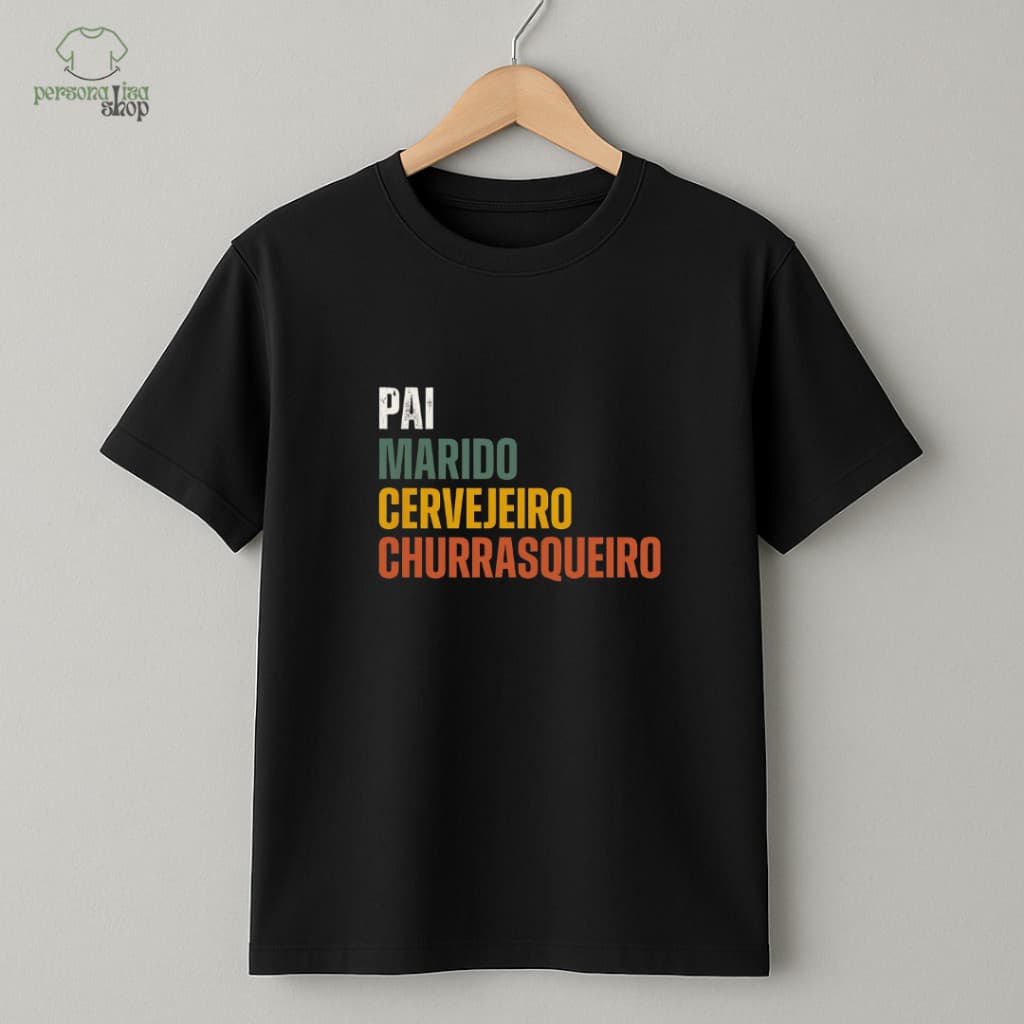 Camiseta Dia dos Pais Pai Presente Masculina Básica Casual Estampada Confortável Algodão Promoção