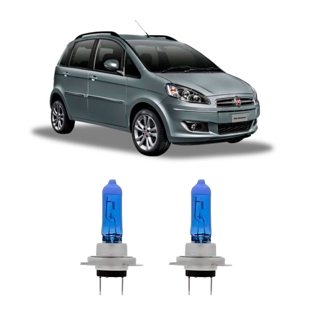 Par Lâmpada Farol Baixo para Fiat Idea 2010 2011 2012 2013 2014 2015 2016 8500K H7