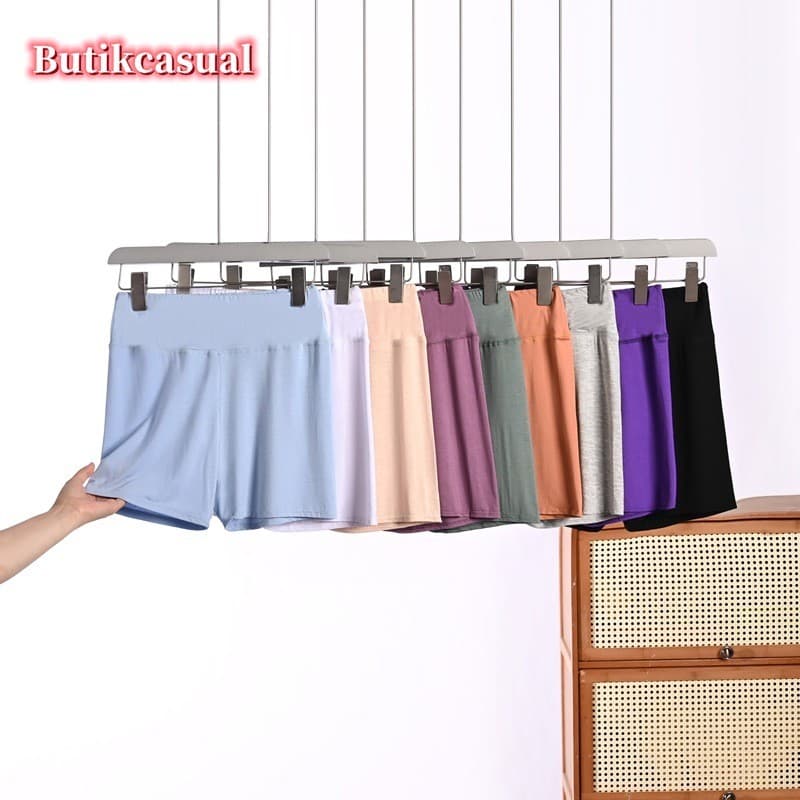 Shorts Femininos De Algodão Modal plus size Moda Casual Verão Elásticos Soltos Calças Curtas Lisas