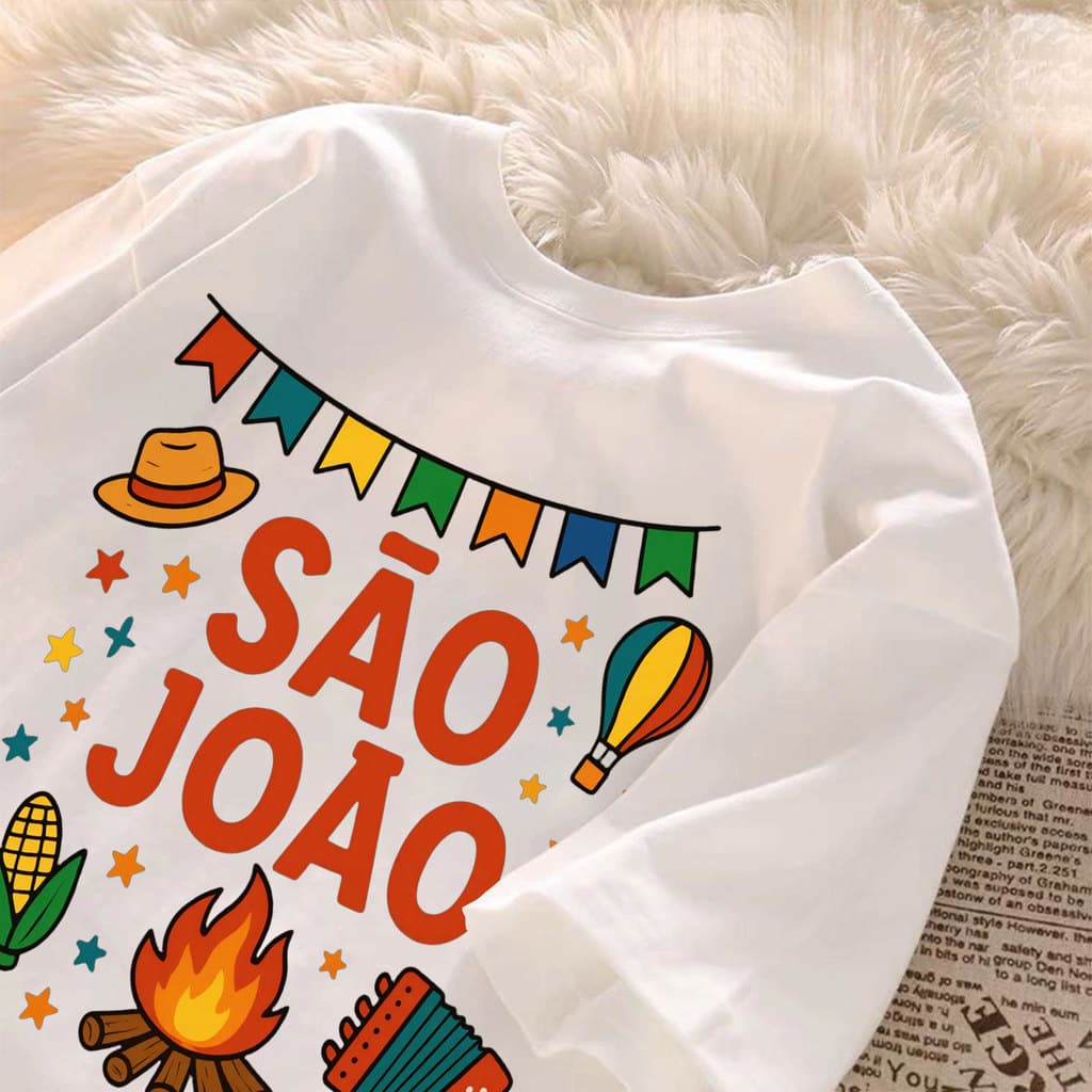 Camisa Femenina Algodão São joão Camiseta Moda Verão Exclusiva Premium