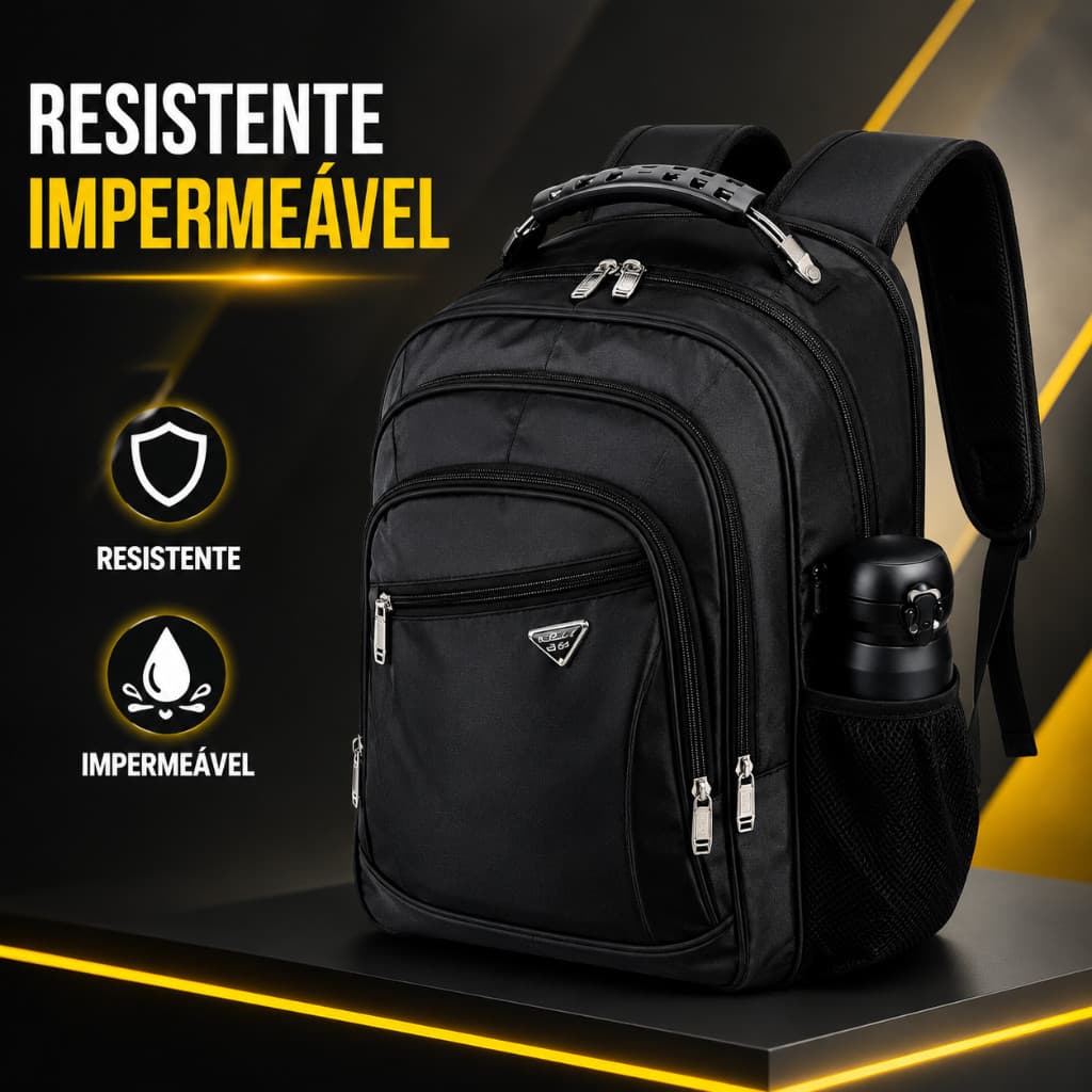 Mochila Masculina Grande Impermeável Notebook Reforçada Escolar Faculdade Trabalho Executiva Premium