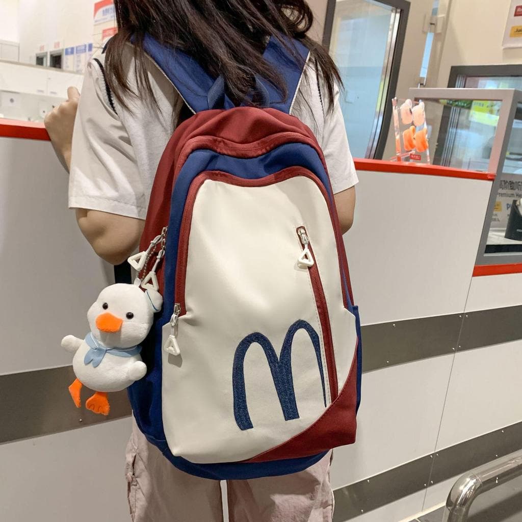 Mochila escolar feminina estudantes do ensino médio novo estilo americano Retro grande capacidade estudantes da escola p