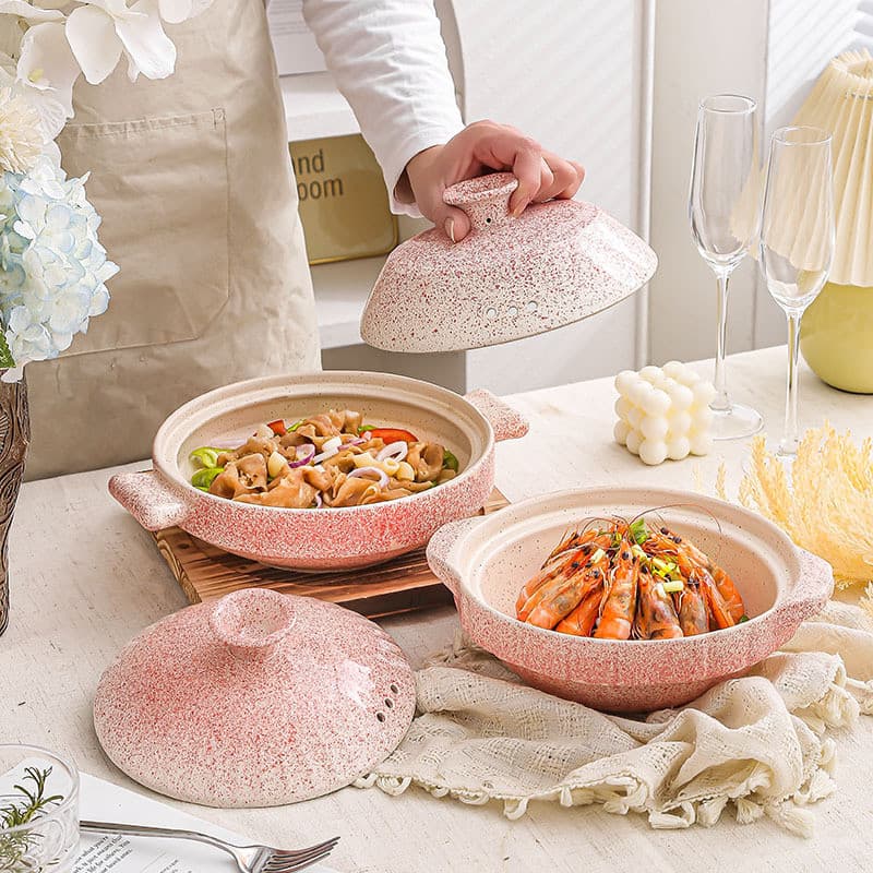 Caçarola de alto valor doméstica, resistente a altas temperaturas, panela seca de arroz, caçarola de cerâmica comercial,