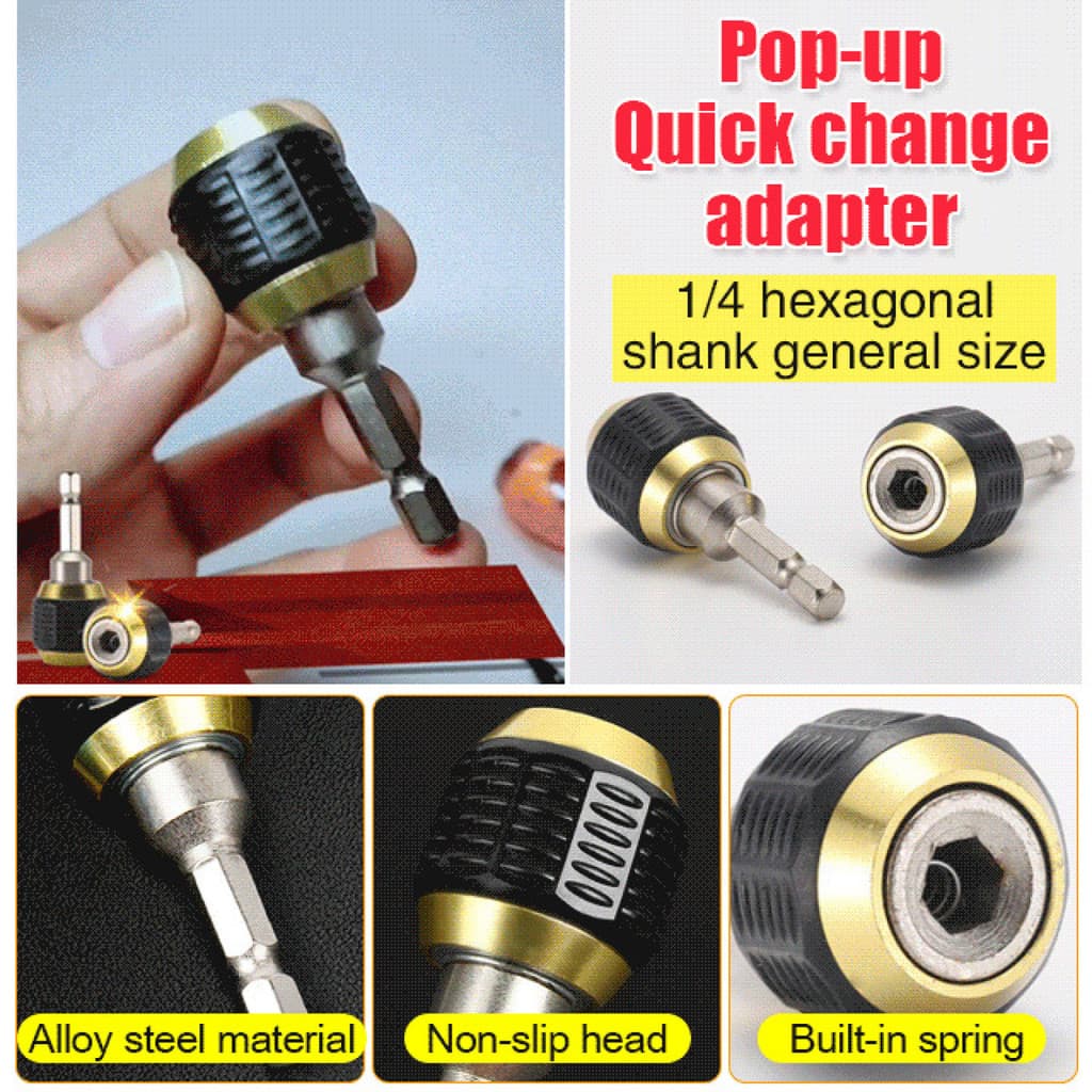 [Troca Rápida] [Self-Locking Design]【Hot Selling】Conversão de Broca/Chave de Fenda/Adaptador de Broca