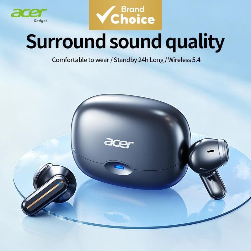 Acer OHR807 Fones De Ouvido Sem Fio TWS Intra-Auriculares Bluetooth Com Som HiFi Microfone Tipo C Carregamento Para Músi