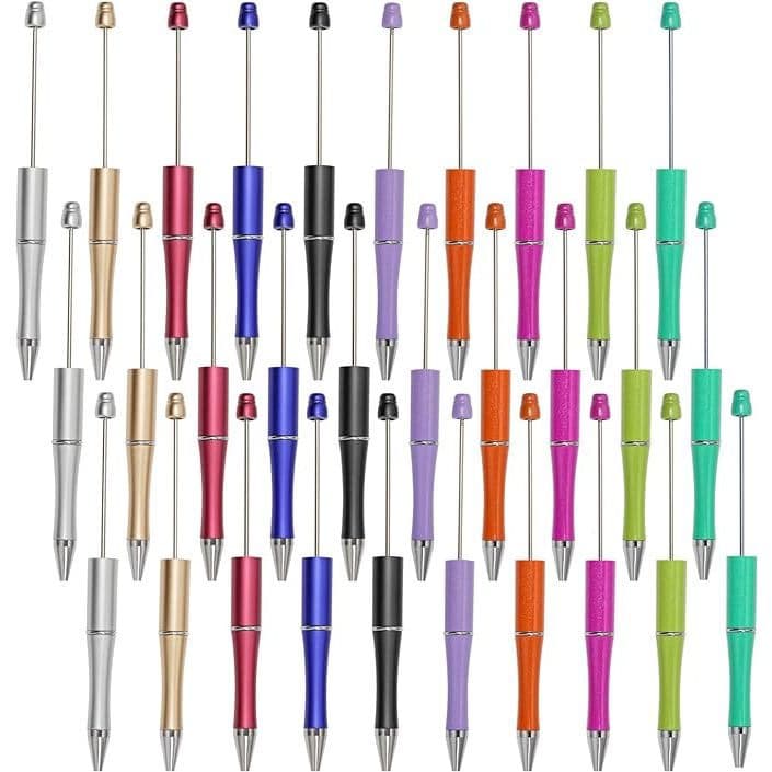 30Pcs Canetas Com Contas Esferográficas De Plástico Tinta Preta Esferográfica