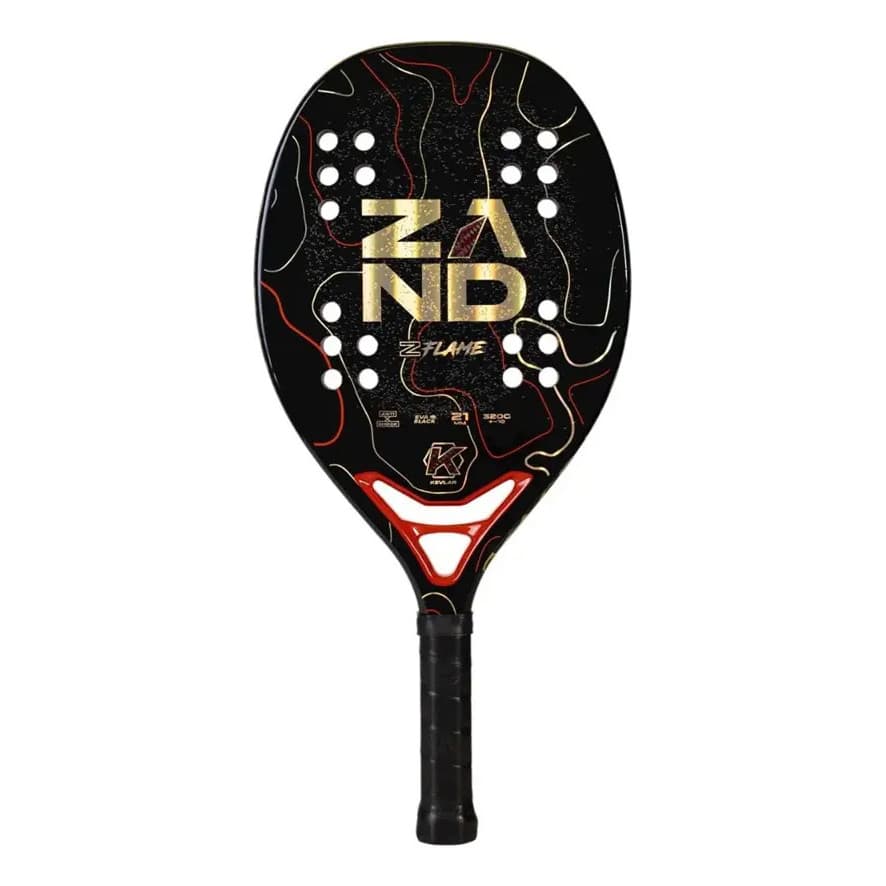 Raquete De Beach Tennis Zand Z Flame 2026 - Kevlar Preto