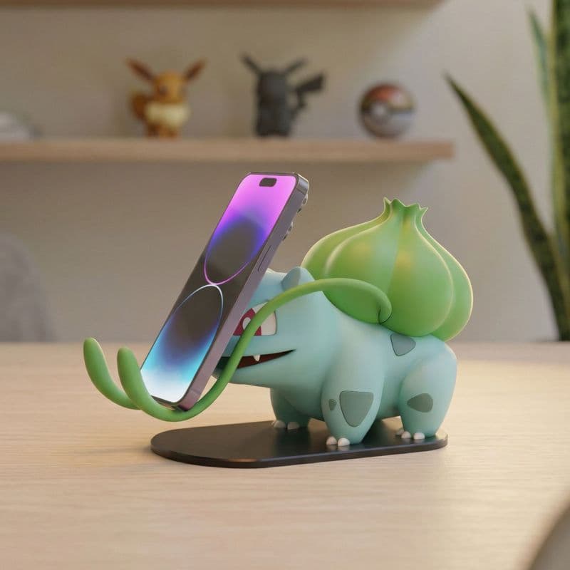 Suporte para telefone Pokémon Frog Seed com impressão 3d