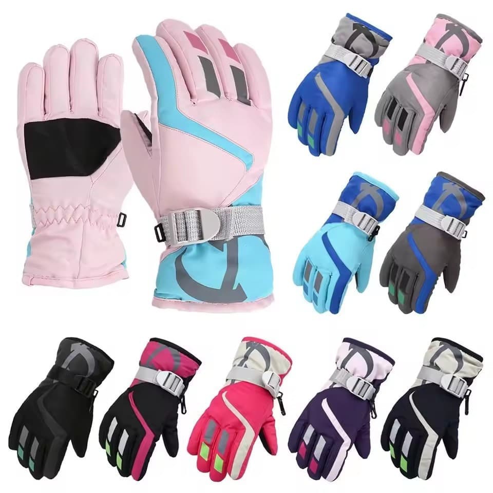 Nova Moda À Prova De Vento Crianças Luvas De Esqui Antiderrapante Engrossar Quente Mitten Dwaterproof Água Do Miúdo Inve
