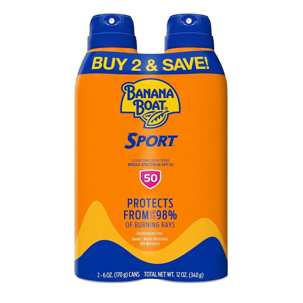 Protetor Solar em Spray Banana Boat Sport Ultra SPF 50 |   Protetor Solar em Spray Banana Boat SPF 50, Resistente à Água