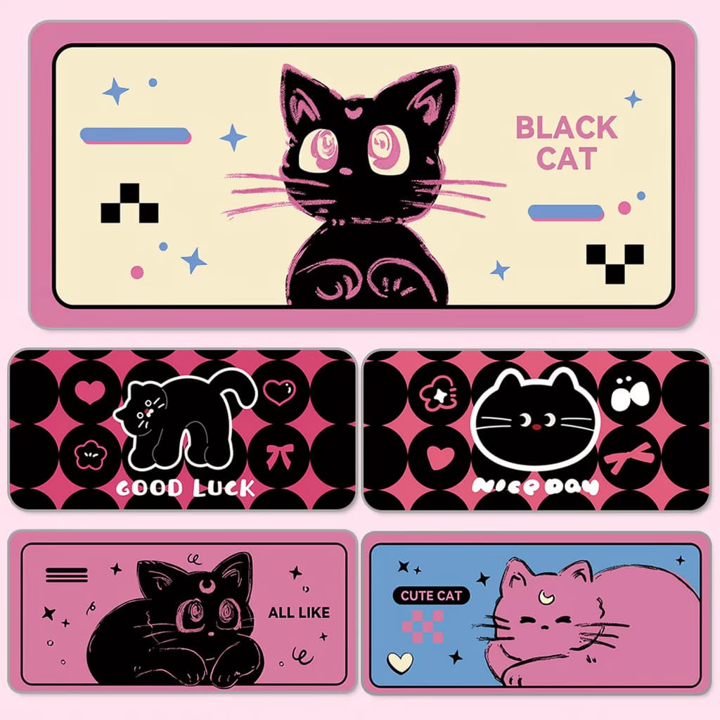 Preto Rosa 80 * 30cm Mouse Pad Antiderrapante Grande MousePad Komputer Longo 3mm Tapete De Mesa