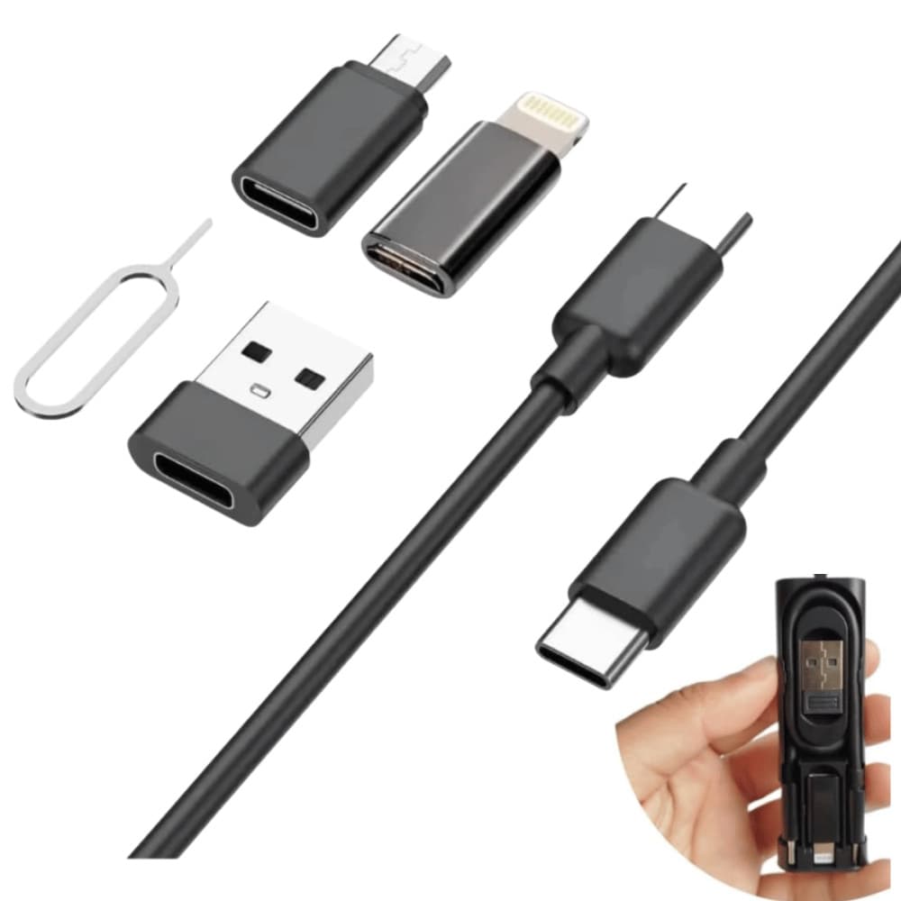 Adaptador 5 em 1 USB USB-C Micro Cabo USB-C XC-KV-01 Preto
