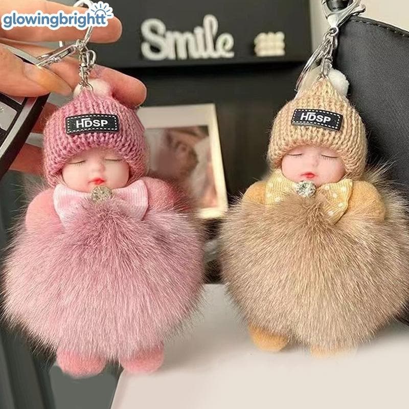 GLOWI Fofo Pelúcia Bebê Chaveiro Boneca Bonito Mochila Macia Pingente Presente