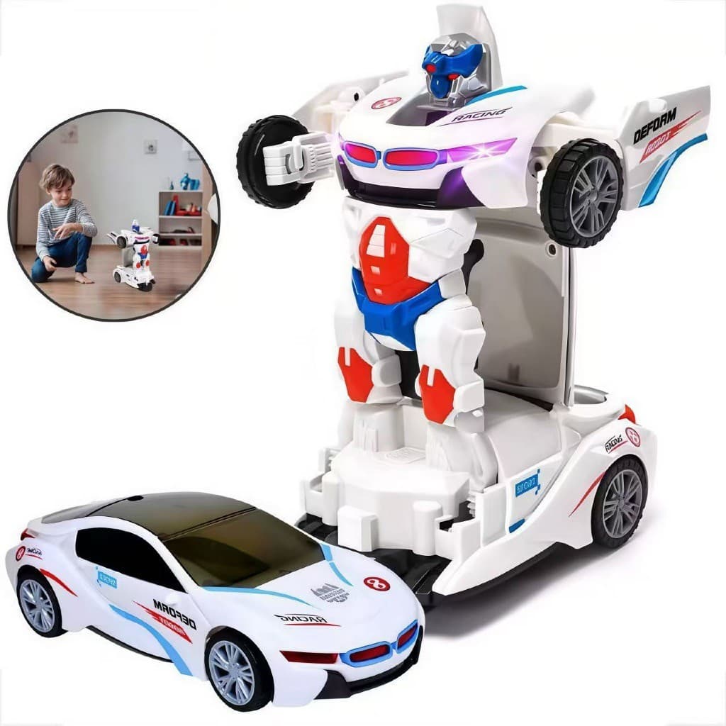 Brinquedo Carrinho Robo Transformes Com Som Luz e Movimento Bate e Volta