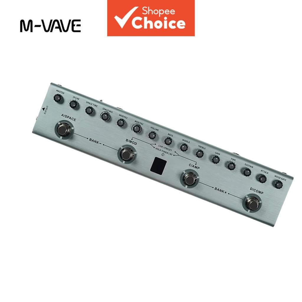M-VAVE Tank-B Pedal de Efeitos Múltiplos para Guitarra Baixo, Pré-amplificador IR, Simulador de Gabinete, Delay e Reverb
