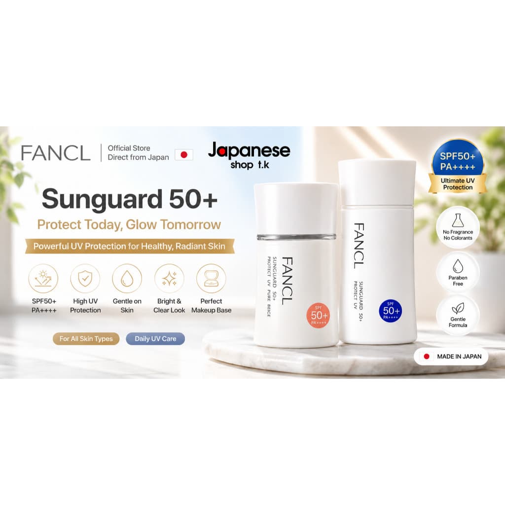 FANCL Sun Guard 50+ Protect UV Sunscreen, Additive-Free, Water Resistant  Made in Japan【 Direct from Japan 】