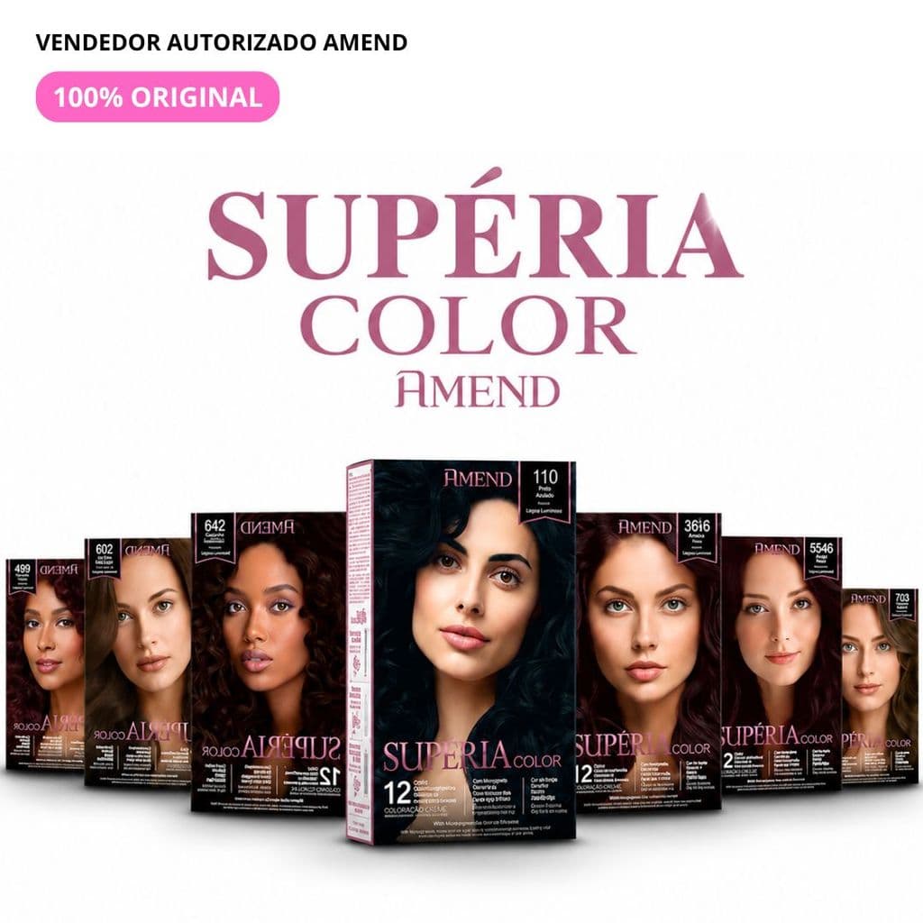 Coloração Sem Amônia Amend Cosmetics Superia Color - Escolha a Sua Cor