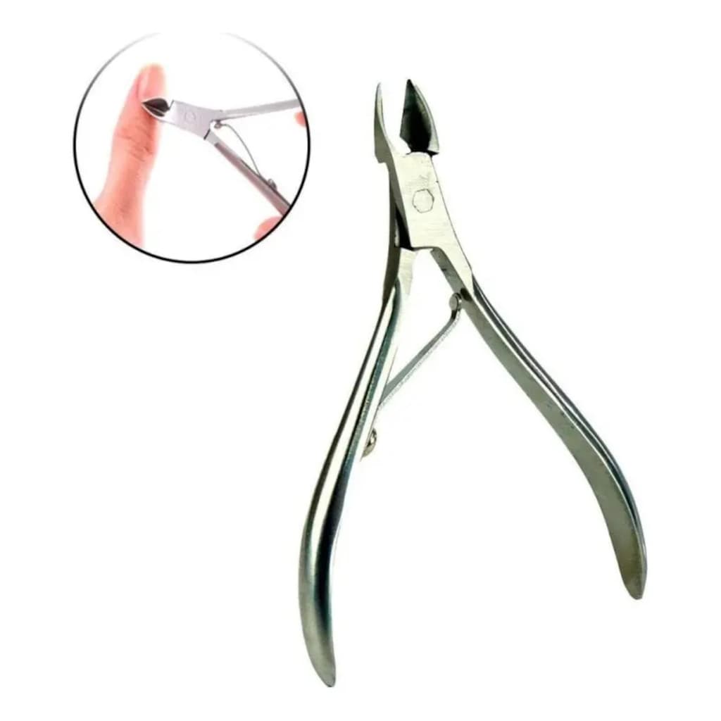 Alicate De Cutícula Profissional Inox Manicure Pedicure Afiado Ponta Fina Cabo Ergonômico Resistente Bom-1054 Original