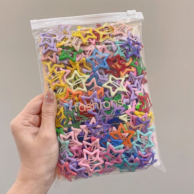 Grampos De Cabelo Infantis Estrela De Cinco Pontas , Clipes Laterais De Simples De Franja Para Meninas , Vários Tamanhos