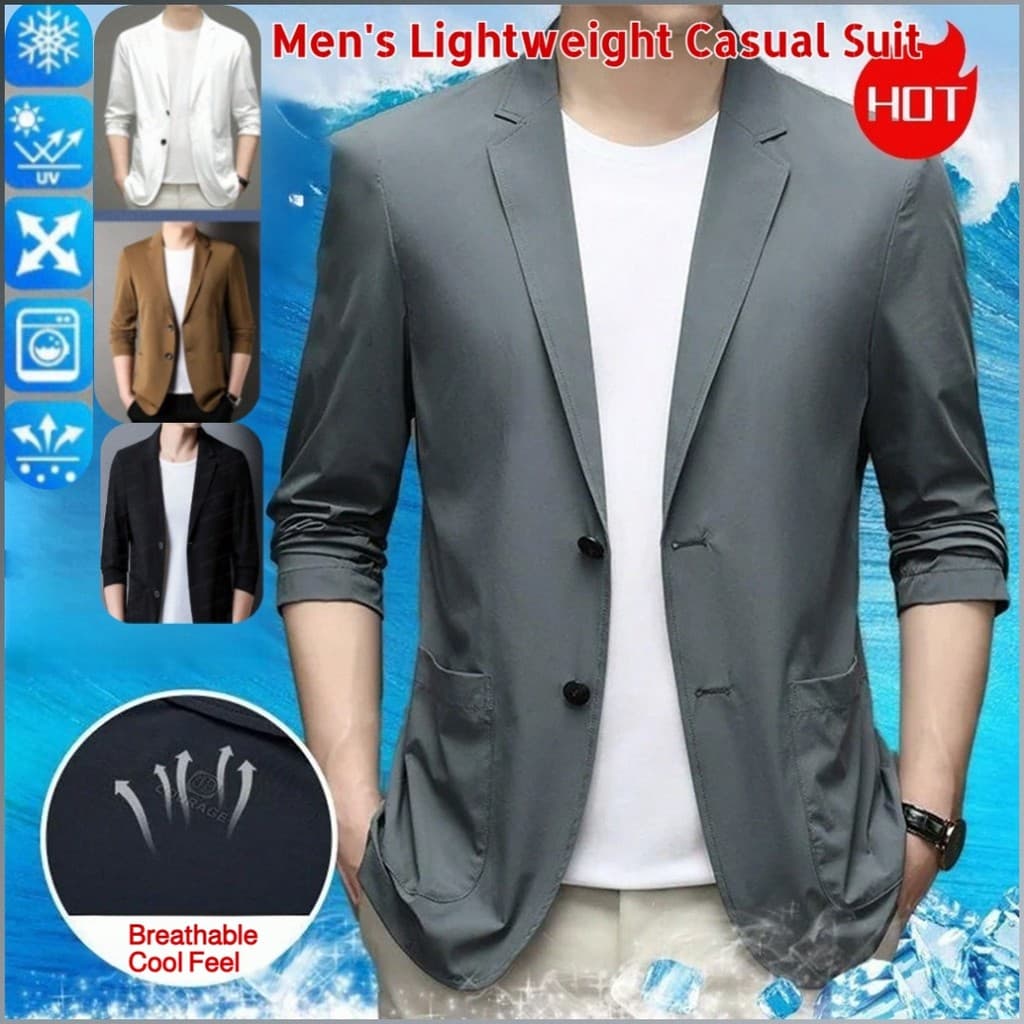 Blazer masculino casual, leve, para negócios.