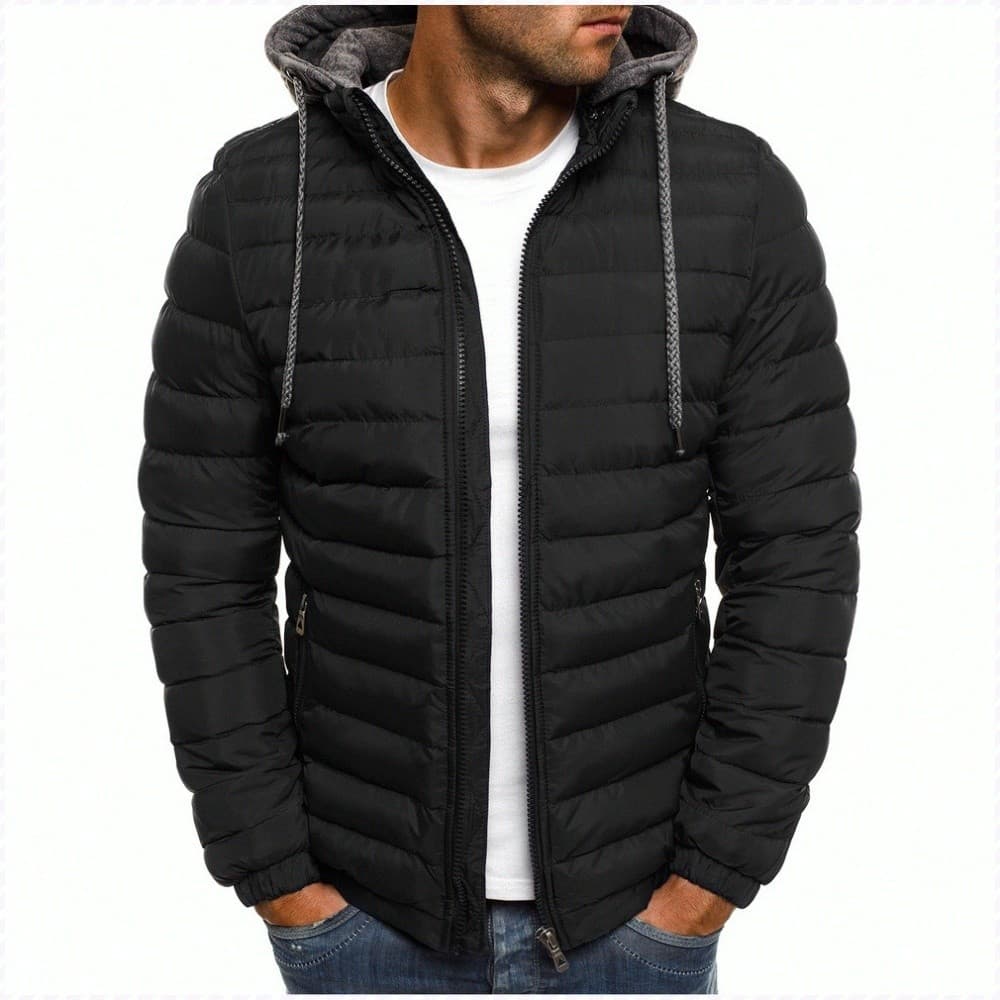 [Quente e Versátil] [Design Moderno] Casaco Masculino com Capuz/Jaqueta de Inverno/Moda Outono