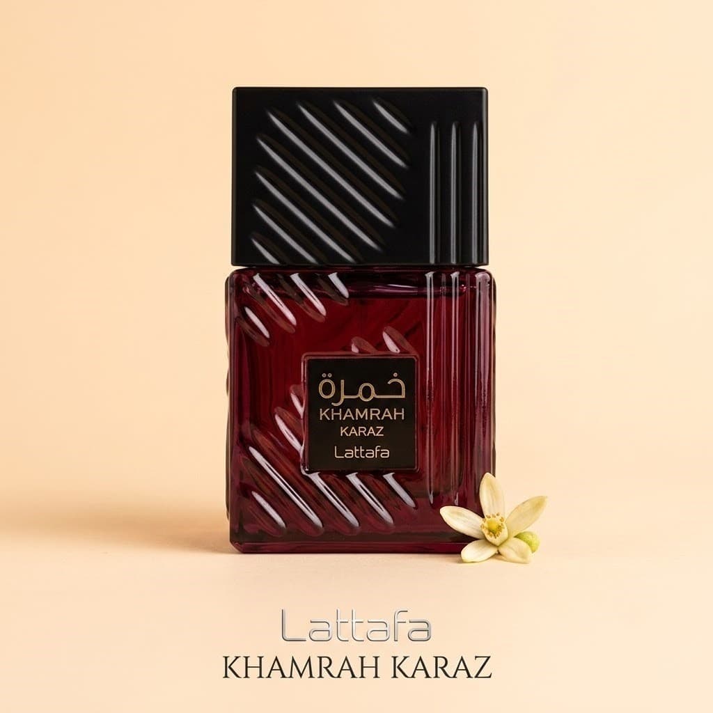 Perfume Árabe Lattafa Khamrah Karaz 100ml EDP Unissex, Importado, Amadeirado Doce, Envio Rápido SP, Original