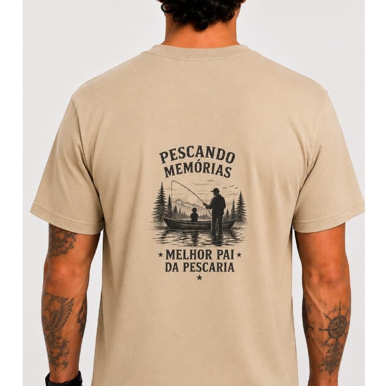 Camiseta Dia dos Pais 100% Algodão Pai Pescador Confortável Presente Ideal
