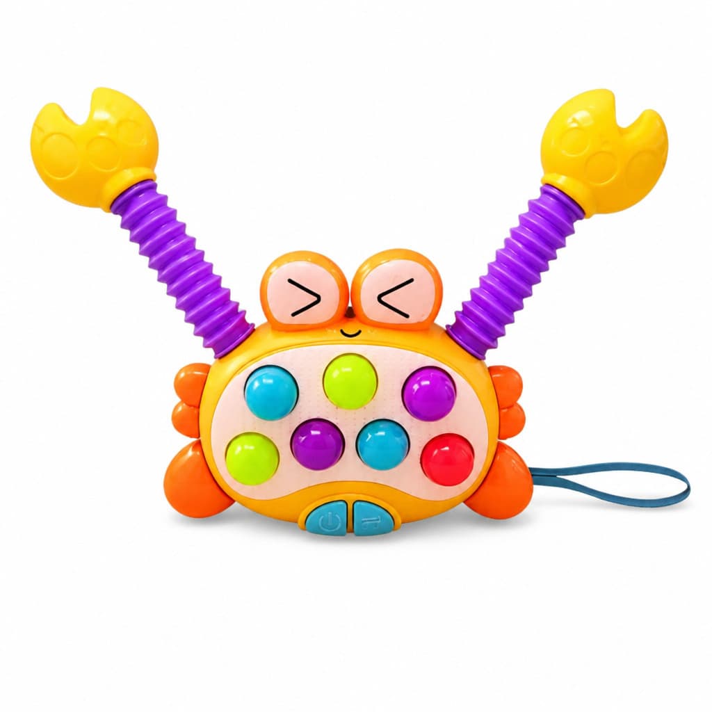 Brinquedo Sensorial Educativo Caranguejo Bebê e Criança Educativo Pop It Estica e Puxa