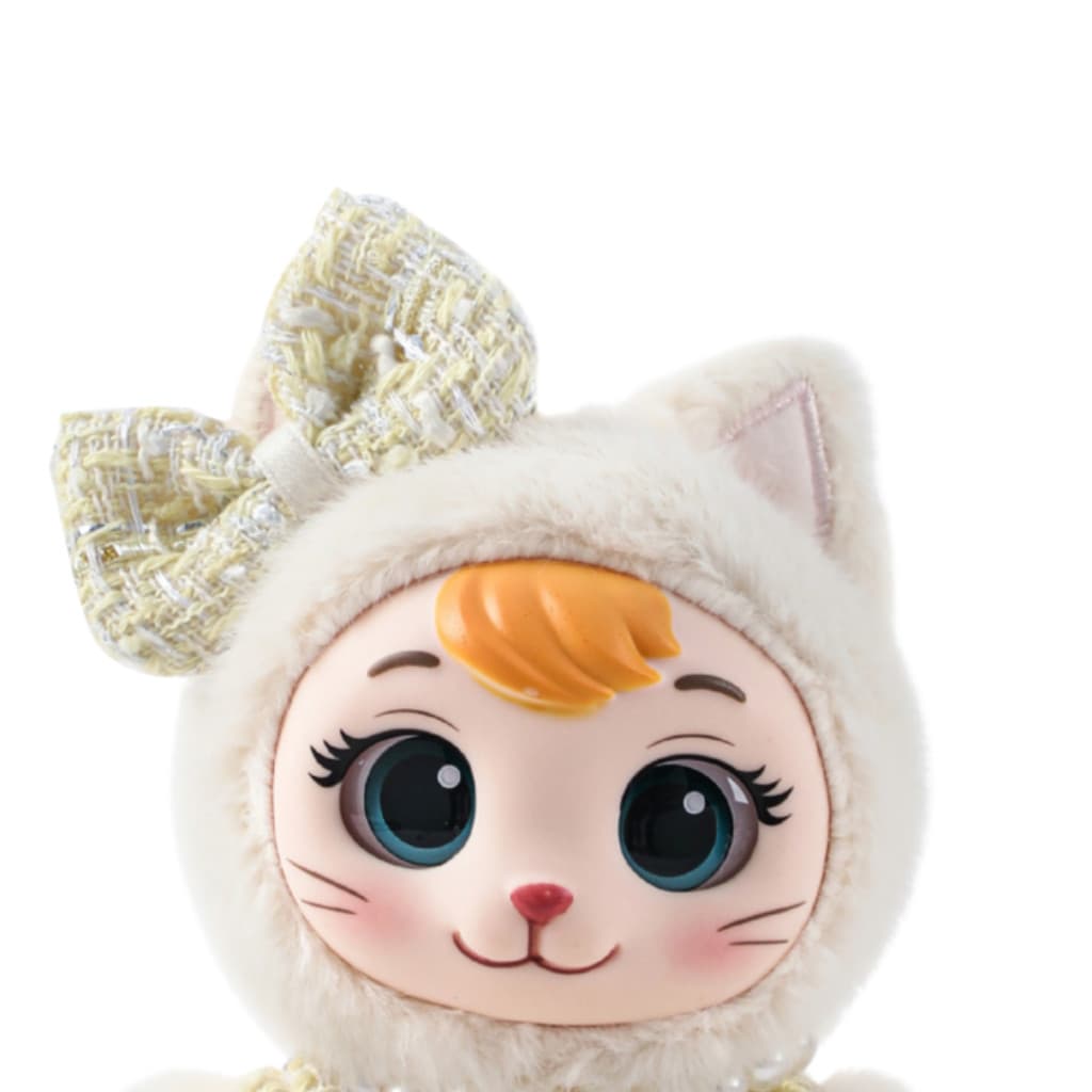 CHAVEIRO LAMIMI/Lamimi Mia Boneca de Pelúcia Premium – Gatinha Fashion, Colecionável Luxo, Olhos Grandes, Vestido Tweed,