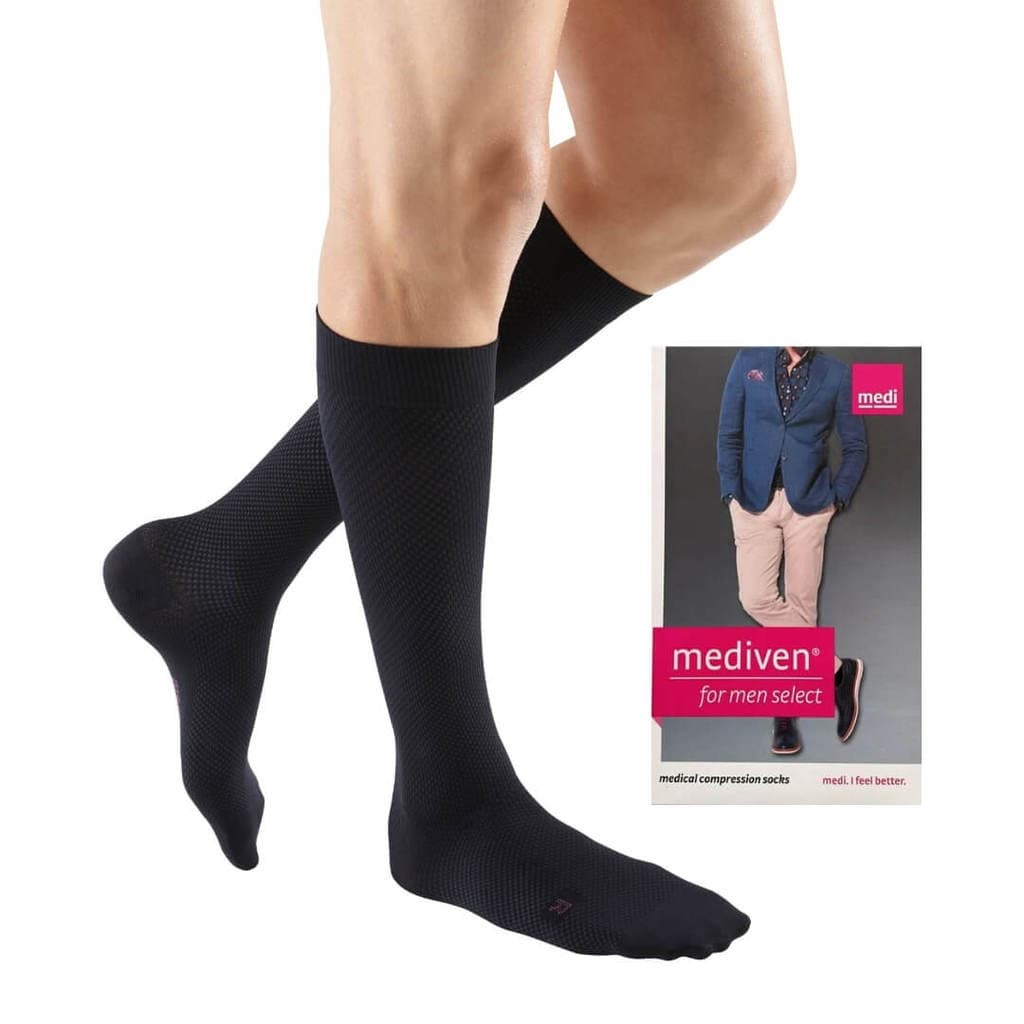 Meia Medi For Men Select 30-40 mmHg 3/4 cor Preto